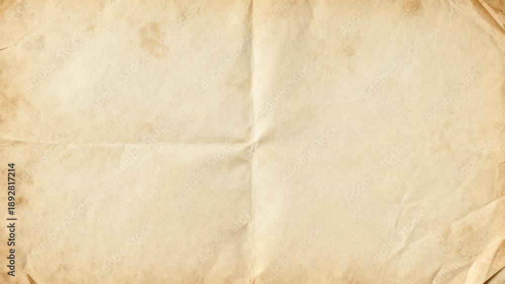 Fototapeta premium Vintage aged paper texture with creases and stains.