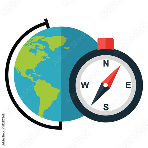  Navigating the Globe: A symbolic representation of exploration and direction, with a compass pointing the way across a simplified globe, inviting a sense of adventure and discovery.