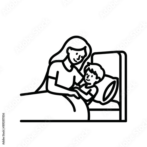 Mother reading to child