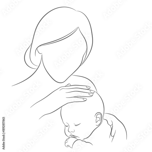 Tender mother and child embrace