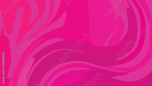 A striking pattern presents organic fluid shapes in various shades of pink and magenta creating a dynamic visual