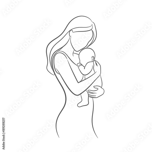Mother holding baby in tender embrace
