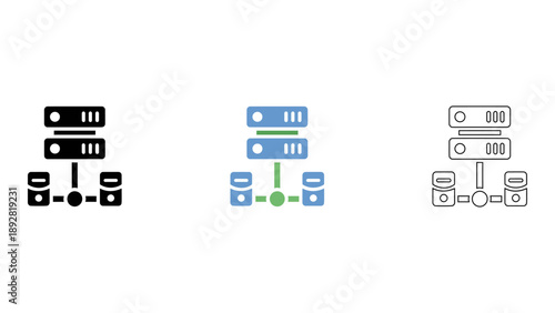 diagram illustrating structured server hierarchy and system architecture