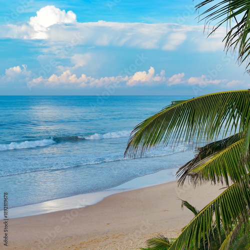Peaceful Seaside View with Blue Water and Soft Sand