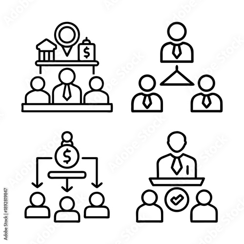 Organizational structure and decision making process with leadership and team collaboration