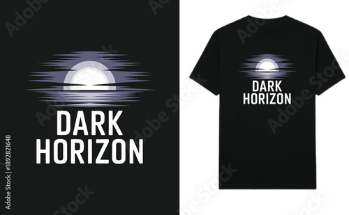 Dark Horizon Vector T shirt Design Bold Typography Gloomy Journey Theme