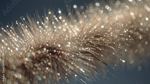 Abstract Sparkle A CloseUp of Glittering Plant Fibers.