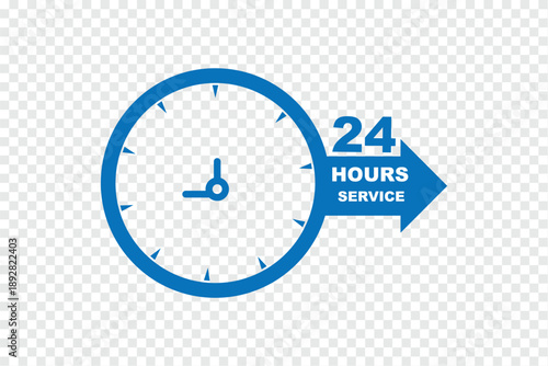 24/7 set icons . 24 hours 7 days in week service . Always open icon