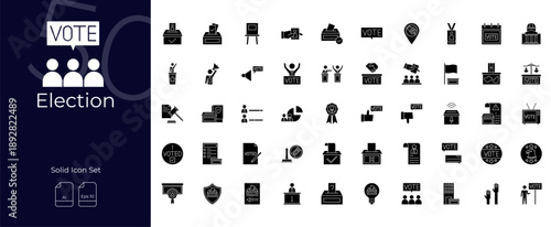 Election Solid Editable Icons set