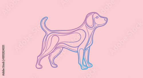 Abstract Dog Silhouette with Gradient Colors.