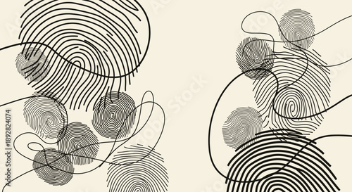 Abstract Fingerprint Art with Organic Lines.