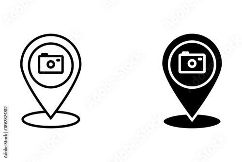 photo spot location icon vector with transparent background