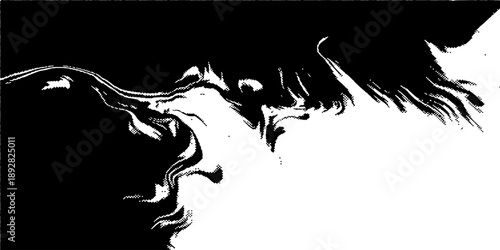 Gradient halftone vector texture overlay. Monochrome abstract splattered background.