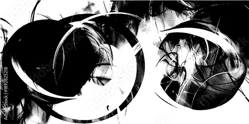 Gradient halftone vector texture overlay. Monochrome abstract splattered background.