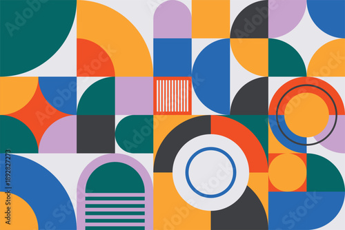 Mid Century Bauhaus Geometric Wall Art