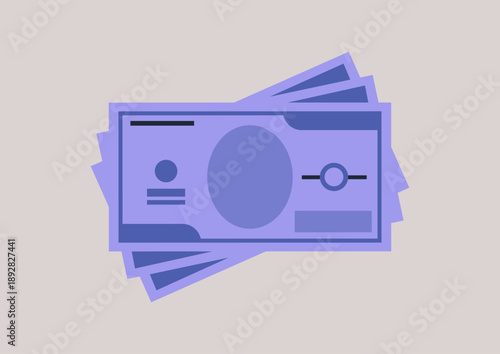 Three crisp bills are organized neatly, showcasing vibrant colors and textures against a soft, neutral background, This arrangement symbolizes financial security and opportunity.