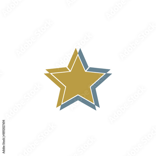 Modern graphic star symbol with a vibrant golden hue and cool grey shadow, embodying top-tier quality, achievement, and outstanding excellence for design projects and recognition