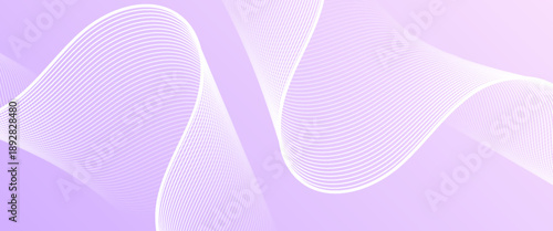 Soft purple abstract background with flowing white curved lines and smooth gradient. abstract wavy lines background.
