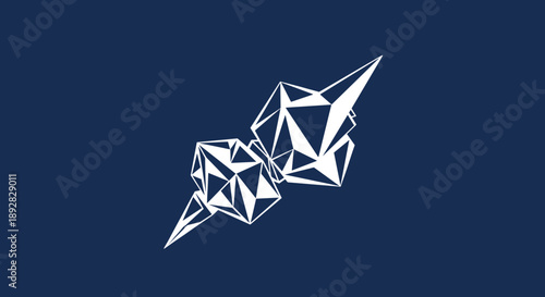 Abstract geometric crystal butterfly shape illustration.