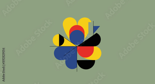 Abstract Geometric Flower Shape Design.