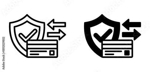 Secure Transaction Icon Collection line & Mixed Style icon  