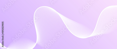 Soft purple abstract background with flowing white curved lines and smooth gradient. abstract wavy lines background.