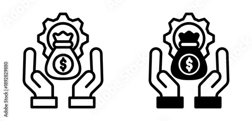 Money Management Icon Collection line & Mixed Style icon  