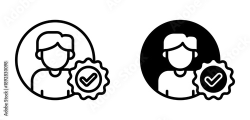 Account Verification Icon Collection line & Mixed Style icon  