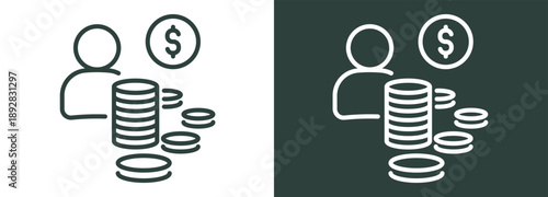 Finance Issues Icon White and Black Style Of