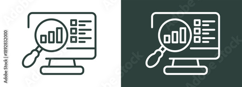 Analysis Icon White and Black Style Of