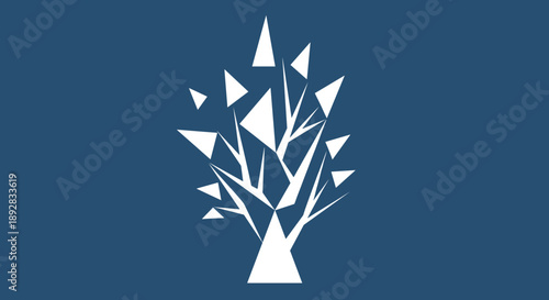 Abstract Geometric Tree Symbolizing Growth and Innovation.
