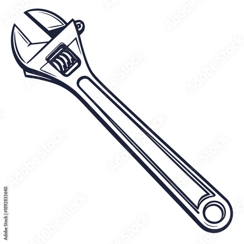 Adjustable wrench Vector