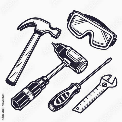Essential diy tools Vector