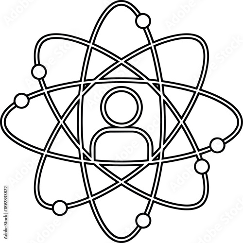 Human at the center of an atom