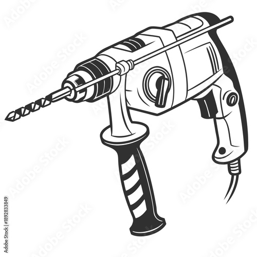 Electric hammer drill Vector