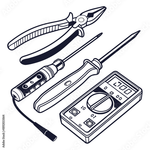 Essential electrical tools Vector