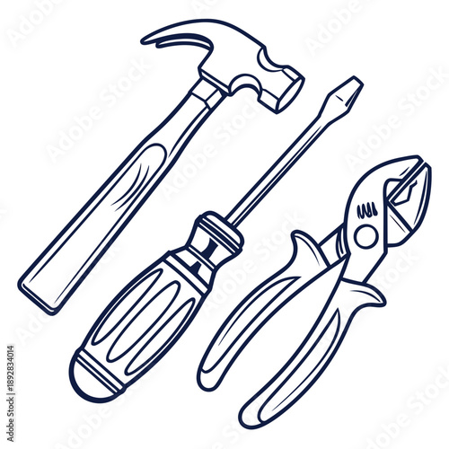 Essential hand tools Vector