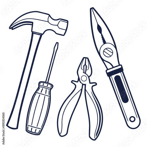 Essential repair tools Vector