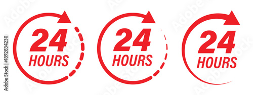 12 hours timer vector symbol black color style isolated on white background. Clock, stopwatch, cooking time label. 10
