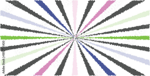 Abstract colorful background with vibrant pencils and retro sunburst rays creating a decorative artistic pattern suitable for wallpaper and design