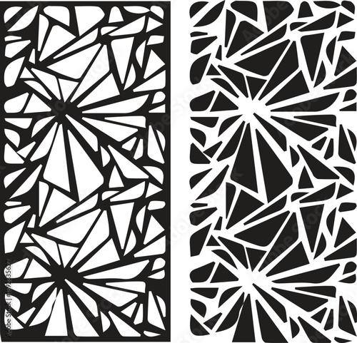 Abstract geometric shattered pattern for modern decorative panel and screen design