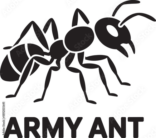 Army ant icon flat vector illustration for apps and websites on transparent background