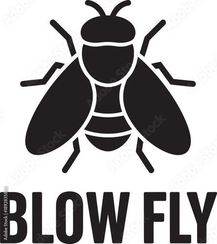 Blow fly insect silhouette vector illustration on transparent background design element for artwork
