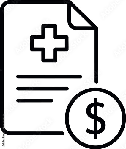 Medical bill with dollar symbol