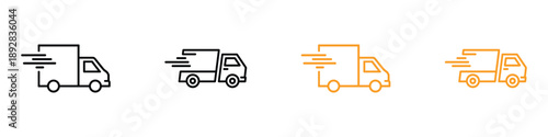 Fast shipping delivery truck icon vector. shipping and logistics services symbol. vector illustration.