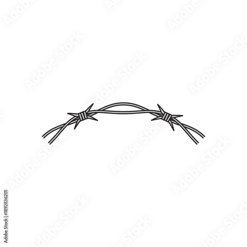 barbed wire on white background