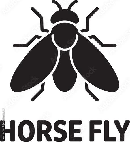Horse fly vector icon isolated on transparent background for pest control and animal biology