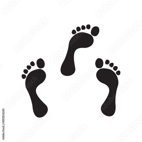 foot prints on white background