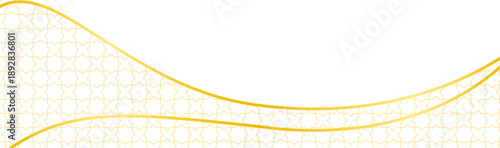 Luxury Gold Islamic Curved Footer with Geometric Pattern Design