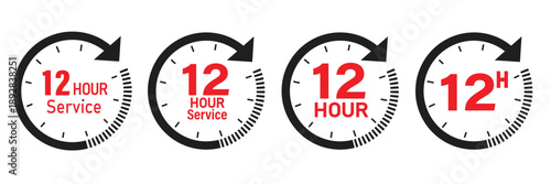Vector Illustration 24 7 Service Icon. 24-7 open, concept with timer. Banner 24 hours a day open. Vector Illustration 24 7 Service Icon. 24-7 open, concept with timer. Banner 24 hours a day open
